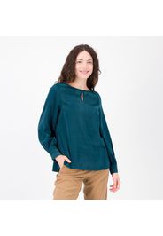 Blusa in raso effetto vellutato a manica lunga