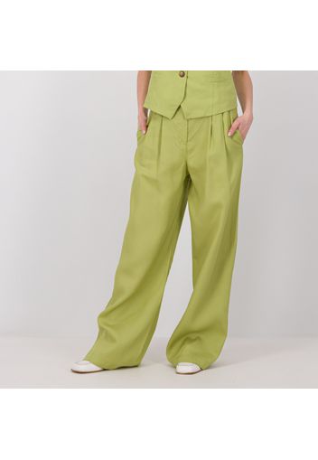 Pantaloni ampi in misto lyocell con pinces