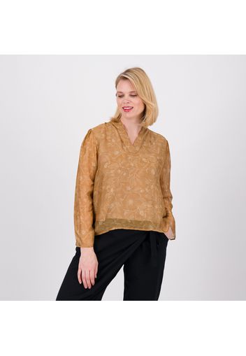 Blusa in chiffon di viscosa e seta con stampa