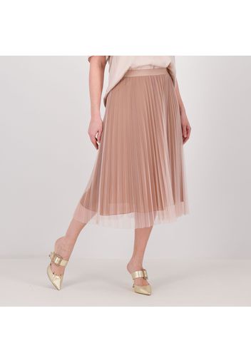 Gonna in tulle plissé con fodera in georgette