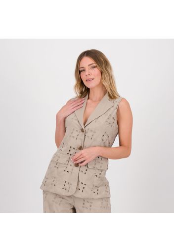 Gilet in pizzo sangallo ricamato 100% cotone