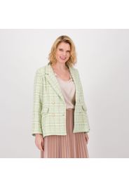 Blazer doppiopetto in tessuto bouclé con spalline