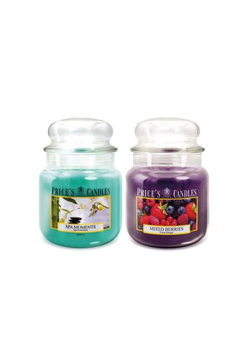 2 candele giara media fragranze Frutti di bosco e Spa moments