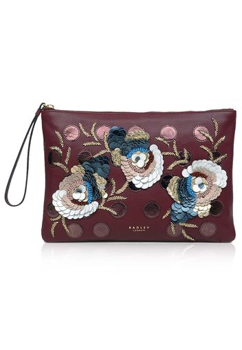 Pouch in pelle Embellished con ricami