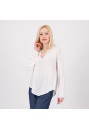 Blusa in viscosa  con scollo tunisienne