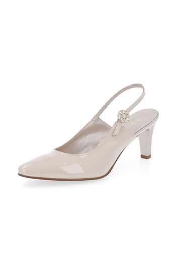 Sandalo slingback in pelle effetto vernice tacco 7,5 cm