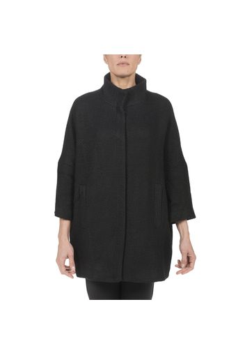 Cappotto bouclé dalla linea a trapezio con manica kimono