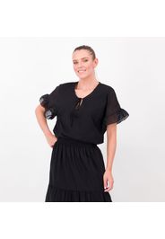 Blusa in mussola di cotone con scollo a V