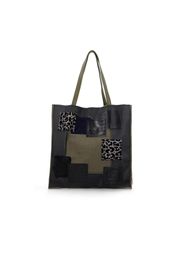 Borsa a spalla in pelle con inserti patchwork