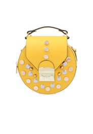 Borsa a mano Isa Studs in pelle con patta e borchie