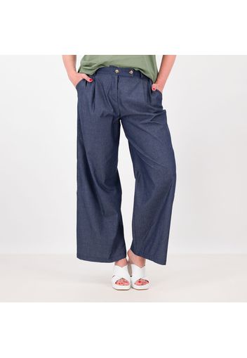 Pantaloni ampi in chambray