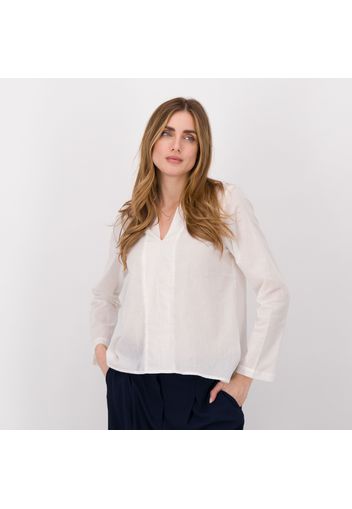 Blusa in mussola di cotone a maniche lunghe