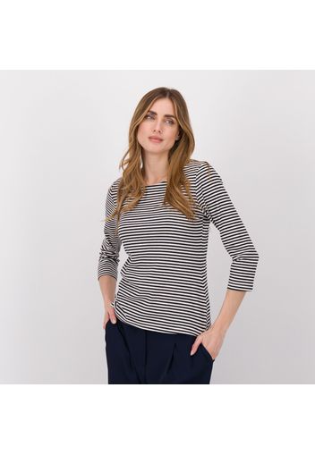 Maglia a righe in jersey misto cotone stretch