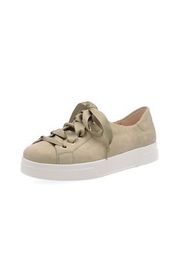 Sneaker in pelle scamosciata lacci in raso