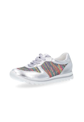 Sneaker in pelle metal e tessuto multicolor