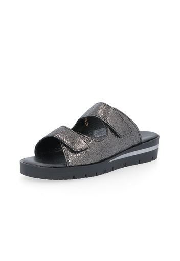 Sabot in pelle metal cinturini con velcro