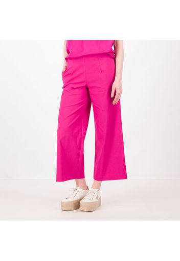 Pantaloni in cotone stretch cropped gamba ampia