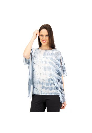 Poncho in chiffon con stampa fantasia