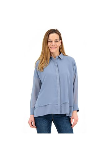 Camicia in georgette doppiata in crêpe