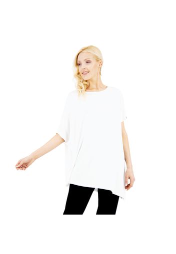 Blusa asimmetrica in viscosa stretch