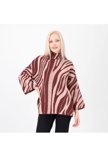 Maglione jacquard fantasia con collo a lupetto