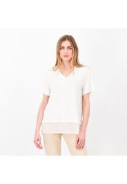 T-shirt a maniche corte con fondo in chiffon