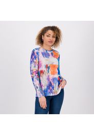 T-shirt in maglia doppia fantasia a maniche lunghe