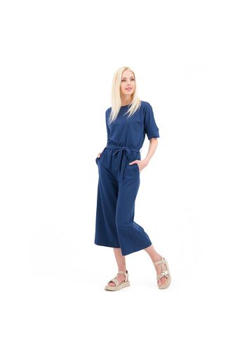 Jumpsuit in felpa con cotone, gamba ampia