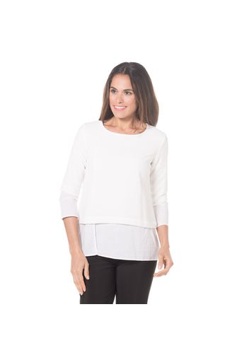 Blusa in tessuto jacquard con effetto di sovrapposizione