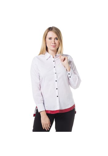 Camicia sciancrata in cotone con stampa al fondo