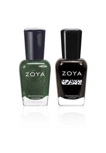 Smalto verde bosco e top coat animalier