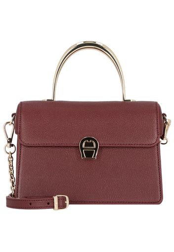 Aigner genoveva borsa a mano pelle 21 cm burgundy