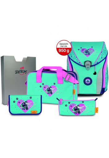 Derdiedas ergoflex max zaino scolastico con accessorio set di 5pz. lucky heart