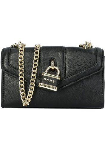 Dkny ella pebble mini bag borsa a tracolla pelle 17,5 cm black gold