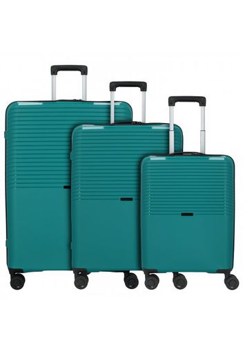 D&n travel line 4000 valigia 4 ruote set 3pz. verde