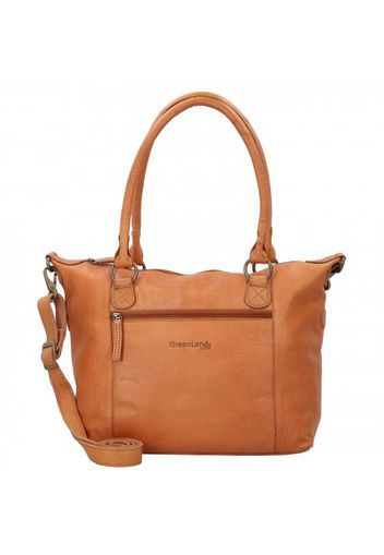 Borsa a spalla pelle 33 cm cognac