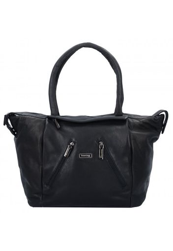 Black nappa borsa tote pelle 33 cm