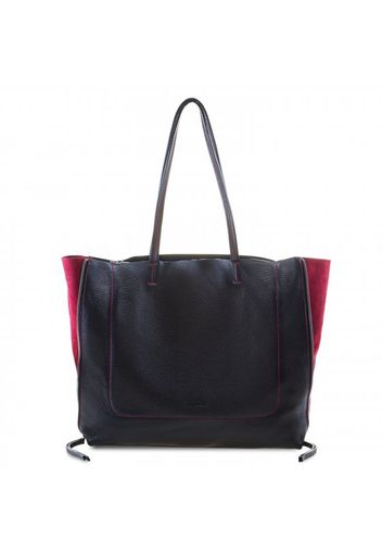 Mywalit rhodes shopper borsa tote pelle 36 cm  black/chianti