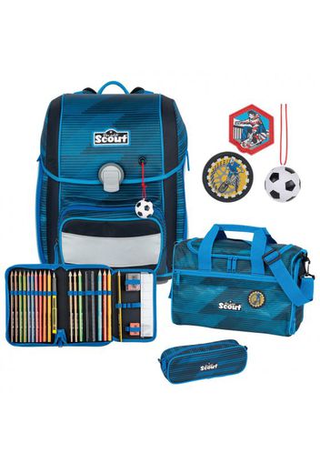 Genius zaino scolastico con accessorio set di 4pz. sport