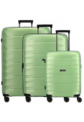 Highlight valigia 4 ruote set di 3pz. green metallic