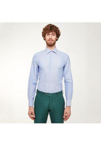 Camicia da uomo su misura, Thomas Mason, Blu Oxford, Quattro Stagioni | Lanieri