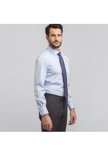 Camicia da uomo su misura, Ibieffe, Easy Iron Azzurra, Quattro Stagioni | Lanieri