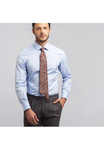 Camicia da uomo su misura, Canclini, Icon Azzurra Popeline, Quattro Stagioni | Lanieri