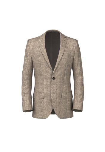 Giacca da uomo su misura, Vitale Barberis Canonico, Lana e Seta Hopsack Beige, Autunno Inverno | Lanieri