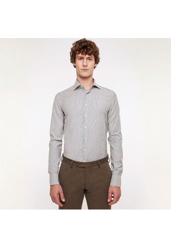 Camicia da uomo su misura, Reda Active, Lana Merino Righe Blu, Quattro Stagioni | Lanieri