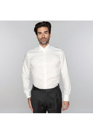 Camicia da uomo su misura, Canclini, Easy Iron Bianco Armaturato, Quattro Stagioni | Lanieri