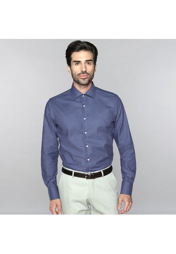 Camicia da uomo su misura, Canclini, Flanella Twill Blu, Autunno Inverno | Lanieri