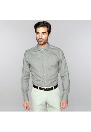 Camicia da uomo su misura, Canclini, Flanella Tinta Unita Grigia, Autunno Inverno | Lanieri