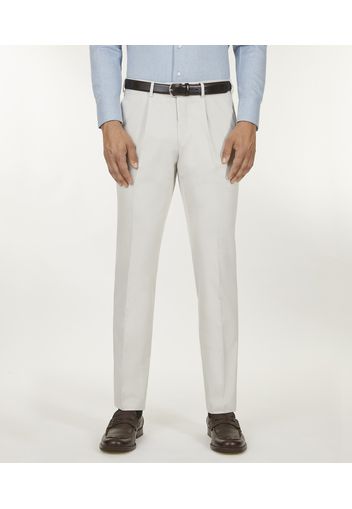 Chino da uomo su misura, Solbiati, Cotone Cashmere Beige Chiaro, Quattro Stagioni | Lanieri