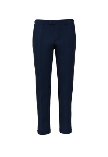 Pantaloni da uomo su misura, Vitale Barberis Canonico, Twill Blu Scuro 100% Lana, Quattro Stagioni | Lanieri